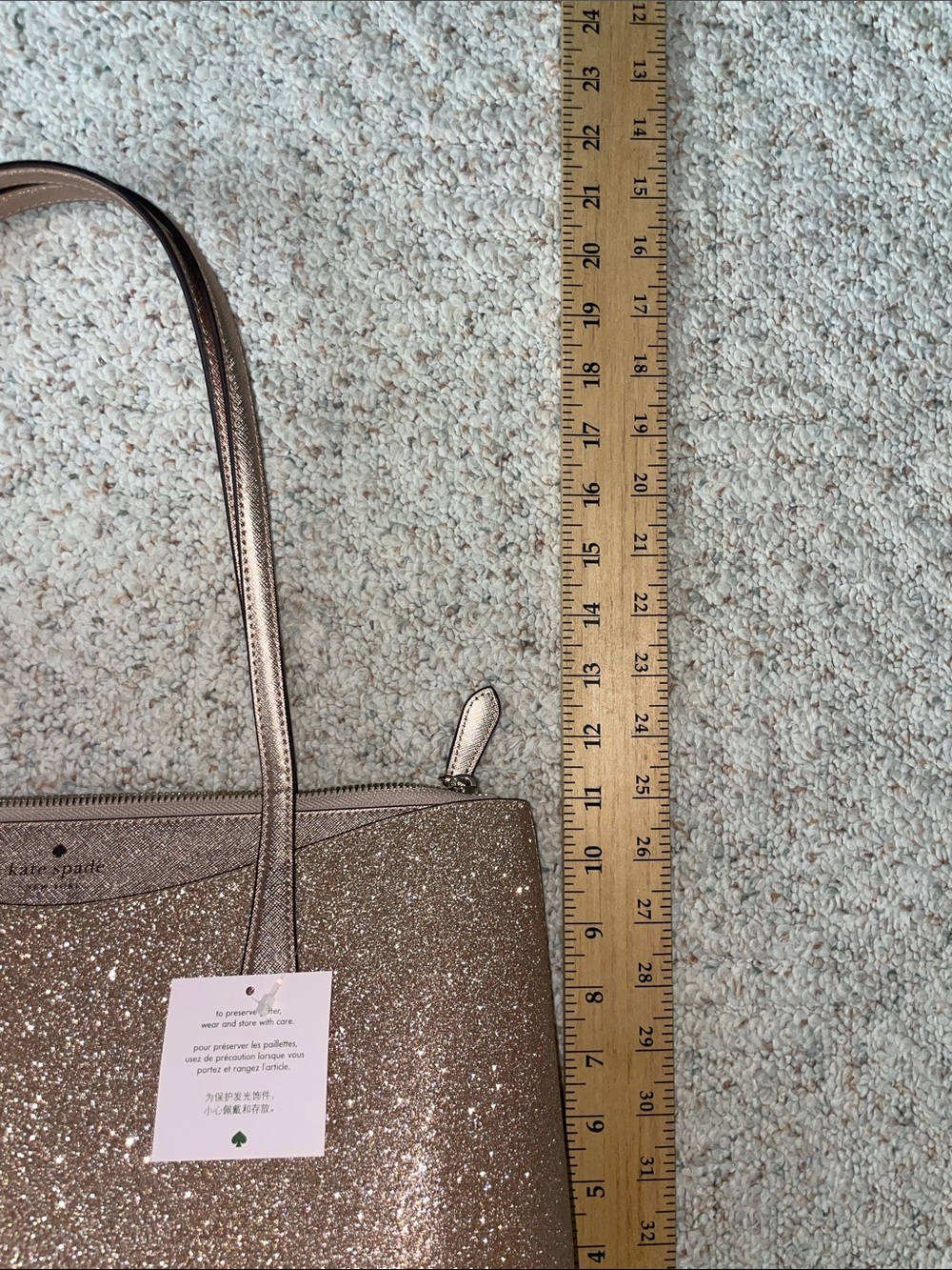 kate spade Glitter Tote in Rose Gold Sparkle - Picture 9 of 11